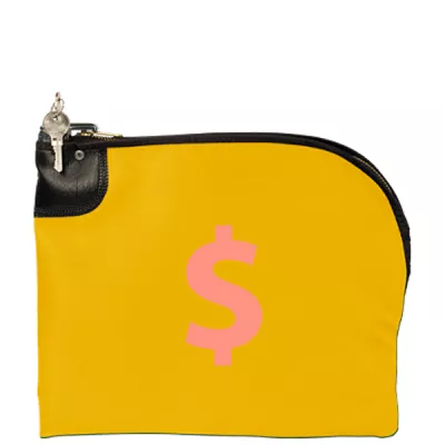 12"x10" Laminated Nylon Curved Zipper Bank Bag w/Standard Swing Lock