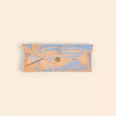Marbled Leather Envelope - Large