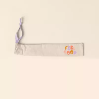 Natural Canvas Pouch For Reusable Straws