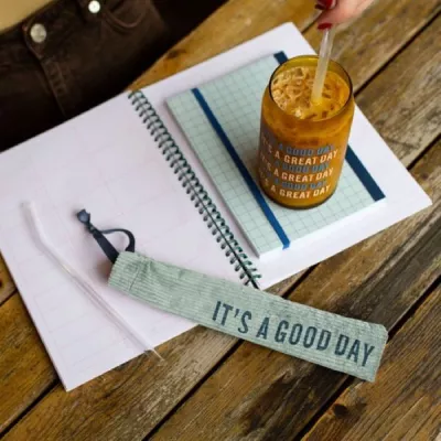 Corduroy Pouch For Reusable Straws