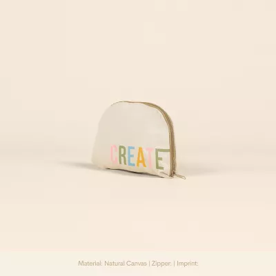 Natural Canvas Glam Clam Pouch