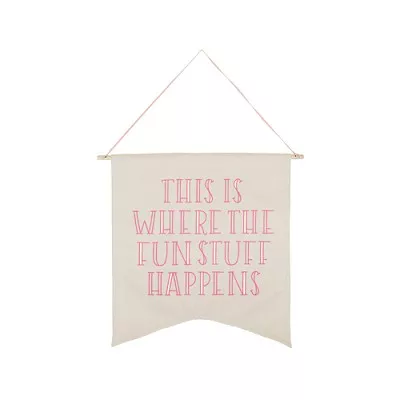 Continued Wallflower Large Pennant (Natural Canvas)