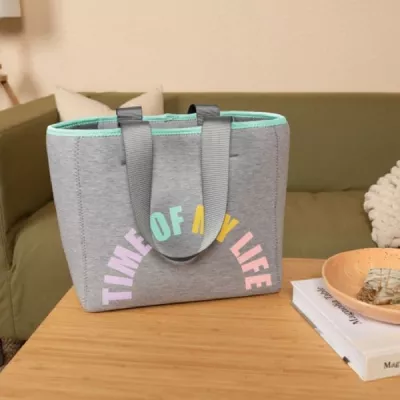 Small Heathered Jersey Knit Neoprene All Day Tote