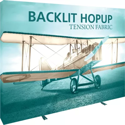 Hopup™ 10' Backlit Straight Display & Tension Fabric Graphic
