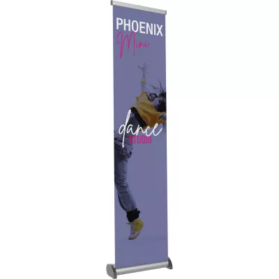 Phoenix Mini Full Height 4 Pole Silver Retractable Banner Stand