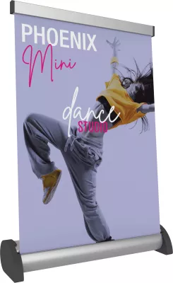 Phoenix Mini 2 Pole Silver Retractable Banner Stand