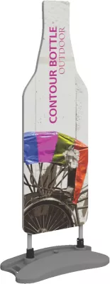 Contour Double Sided Outdoor Sign Bottle w/Fillable Base