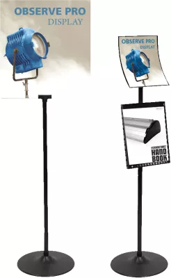 Observe Pro Sign Stand with 16" x 16" graphic & lit rack