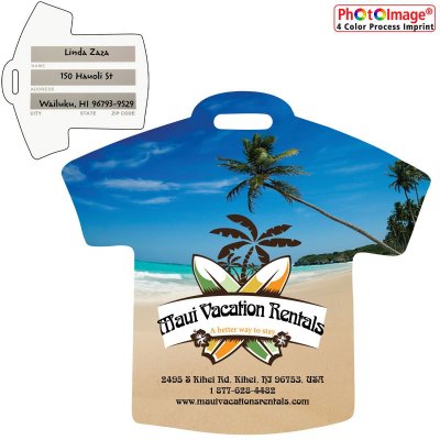 Palm Shape Beach Scene T-Shirt Luggage Tag