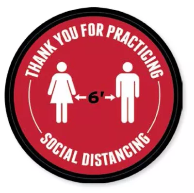 6' Apart Floor Decal (12"x12")