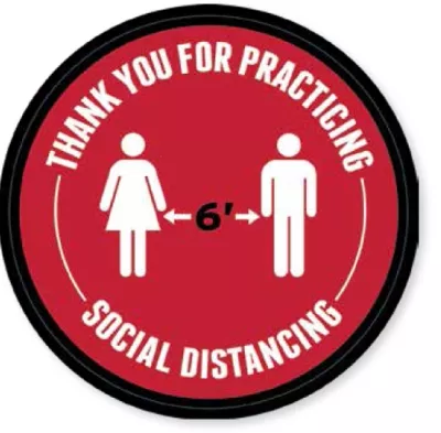 6' Apart Floor Decal (36"x36")