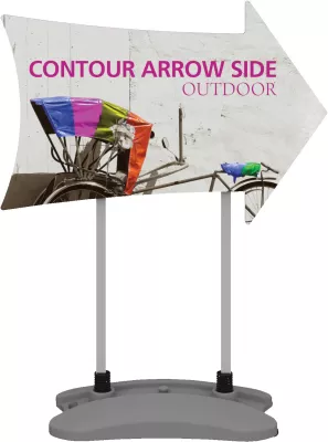 Contour Double-Sided Outdoor Sign Arrow Side w/Fillable Base