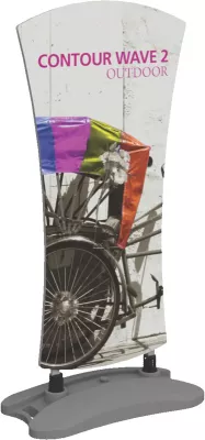 Contour Double-Sided Outdoor Sign Wave 2 w/Fillable Base