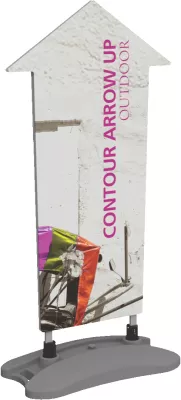 Contour Single-Sided Outdoor Sign Arrow Up w/Fillable Base