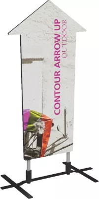 Contour Single-Sided Outdoor Sign Arrow Up w/Plate Base