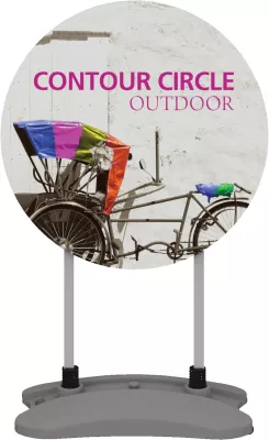 Contour Single-Sided Outdoor Sign Circle w/Fillable Base