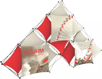 Xclaim 14' 10 Quad Pyramid Fabric Popup Display Kit 02