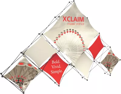 Xclaim 14' 10 Quad Pyramid Fabric Popup Display Kit 03