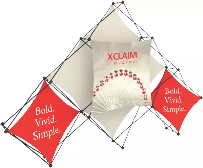 Xclaim 10' 6 Quad Pyramid Fabric Popup Display Kit 02