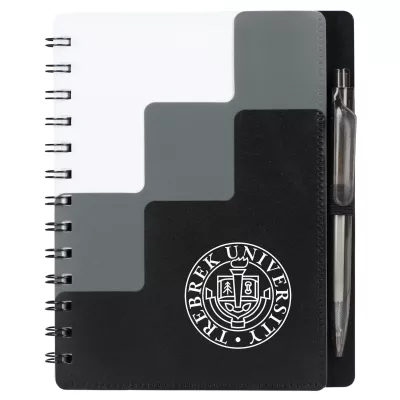 5'' x 7'' Recycled Pace Spiral Notebook w Pen