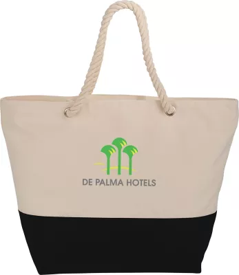 Zippered 12oz Cotton Canvas Rope Tote