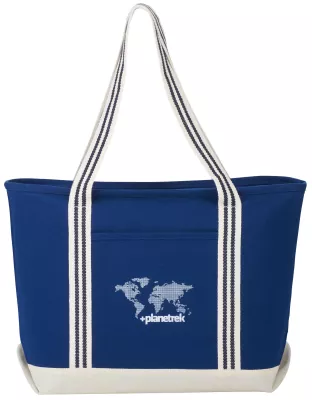Atlantic Stripe 20oz Cotton Zippered Boat Tote