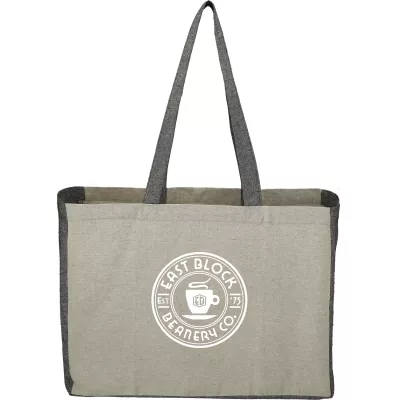 Recycled Cotton Contrast Side Shopper Tote