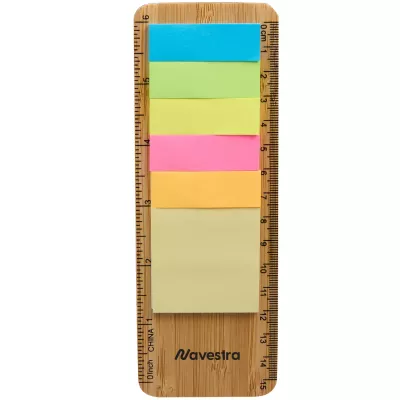 FSC® Certified Bamboo Ruler with Sticky Notes