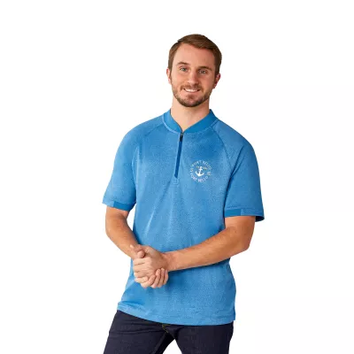 Men's KINPORT Short Sleeve Zip Up Stand Collar Performance Polo