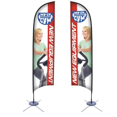 13' Razor Sail Sign Banner Kit (Double-Sided)