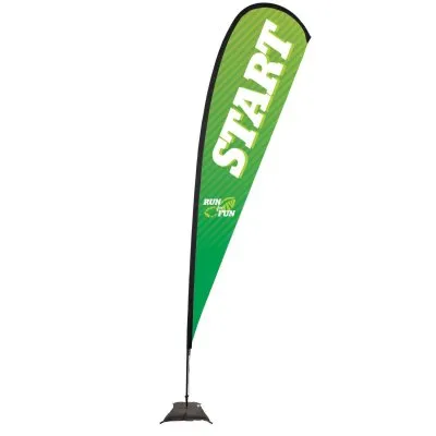 15' Premium Teardrop Sail Sign Flag, 1-Sided, Scissor Base