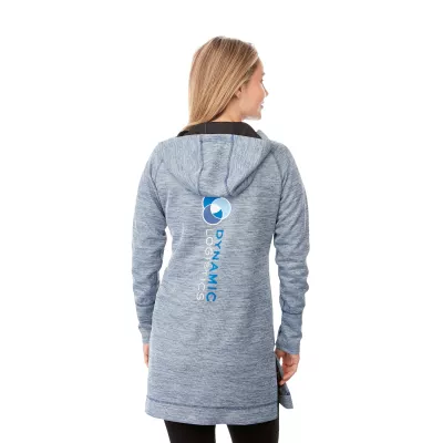 Women's ODELL Performance Knit Tunic Length Full Zip Hoodie with Thumb Holes