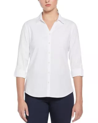 Perry Ellis Ladies Heathered Woven Shirt