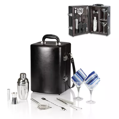 Manhattan Two Bottle Cocktail Case w/Barware