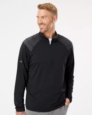 Adidas® Shoulder Stripe Quarter Zip Pullover Shirt
