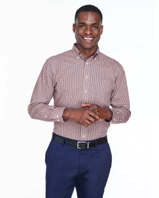 Devon and Jones® Men's Crown Collection® Gingham Check Long Sleeve Woven Dress Shirt