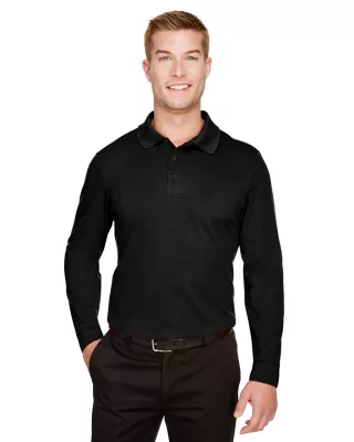 Devon and Jones® Men's CrownLux Performance® Plaited Long Sleeve Polo Shirt