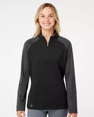 Adidas® Women's Stripe Block Quarter Zip Pullover