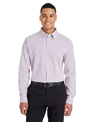 Devon and Jones® Men's CrownLux Performance® Micro Windowpane Woven Long Sleeve Dress Shirt