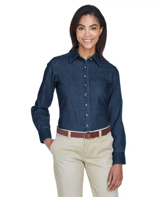 Harriton Women's Long Sleeve Denim Shirt