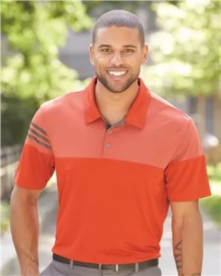 Adidas® Heathered 3-Stripes Colorblocked Polo Shirt