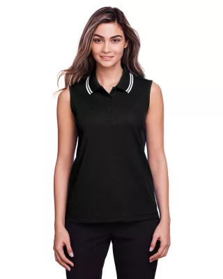 Devon and Jones CrownLux Performance? Ladies' Plaited Tipped Sleeveless Polo