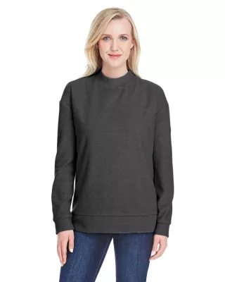 J AMERICA Ladies' Weekend French Terry Mock Neck Crew