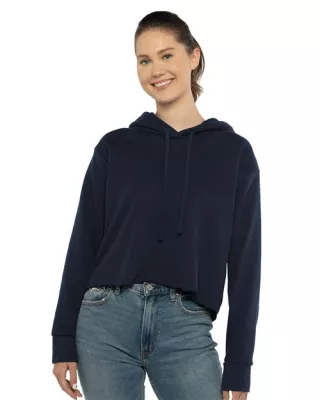 Next Level Women's Laguna Sueded Raw Edge Crop Hoodie
