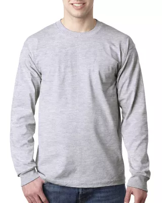 BAYSIDE Adult USA Made Heavyweight Long-Sleeve Pocket T-Shirt