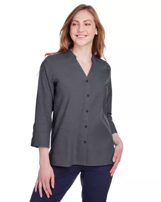 Devon and Jones Ladies' Crown Collection® Stretch Pinpoint Chambray Three-Quarter Sleeve Blouse