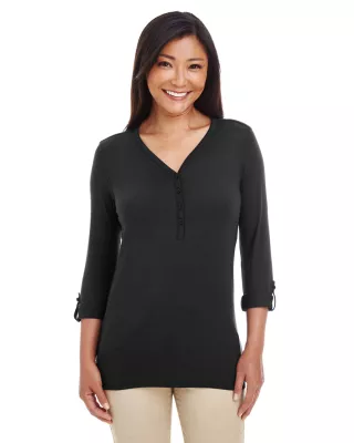Devon and Jones Ladies' Perfect Fit™ Y-Placket Convertible Sleeve Knit Top