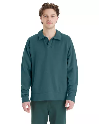 Hanes® ComfortWash™ Unisex Garment-Dyed Polo Collar Sweatshirt