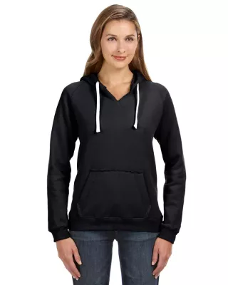J AMERICA Ladies' Sydney Brushed V-Neck Hooded Sweatshirt