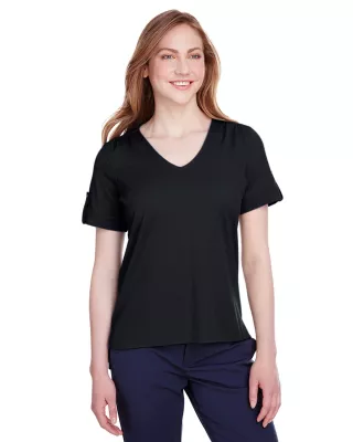 Devon and Jones CrownLux Performance? Ladies' Plaited Rolled-Sleeve Top